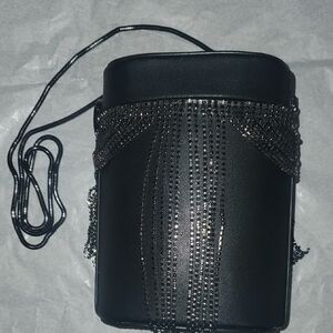 Topshop Black Bucket Bag with Metallic Accents